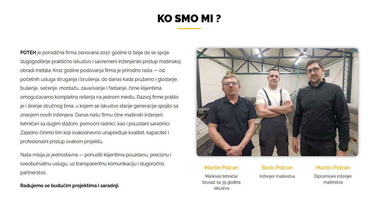 Poteh - Mašinska obrada metala Stara Pazova