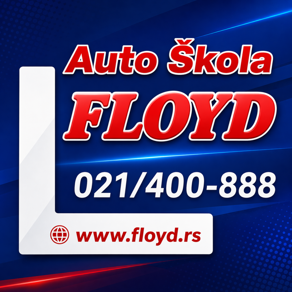 Auto škole Floyd sa kontakt telefonom i sajtom