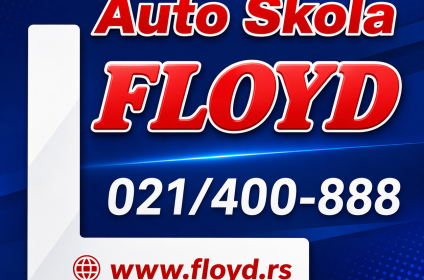 Auto škole Floyd sa kontakt telefonom i sajtom