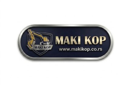Maki Kop mini bager i kamion na gradilištu tokom zemljanih radova u Beogradu
