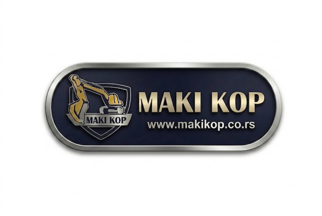 Maki Kop mini bager i kamion na gradilištu tokom zemljanih radova u Beogradu