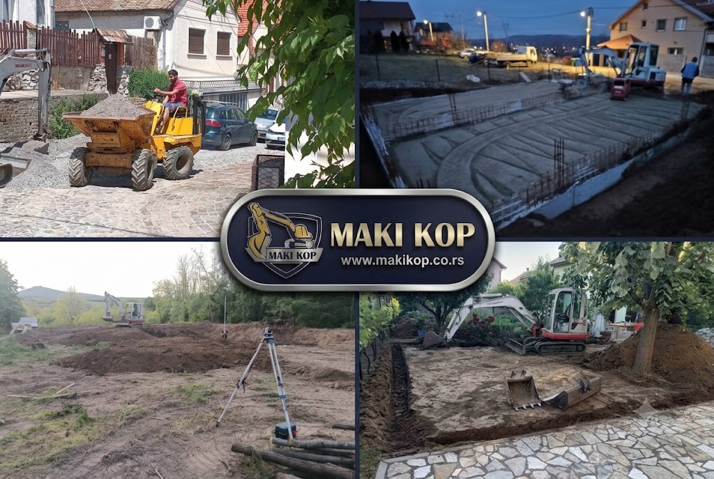 Kamion kiper firme Maki Kop spreman za odvoz šuta i iskopane zemlje, Zemljani radovi Beograd