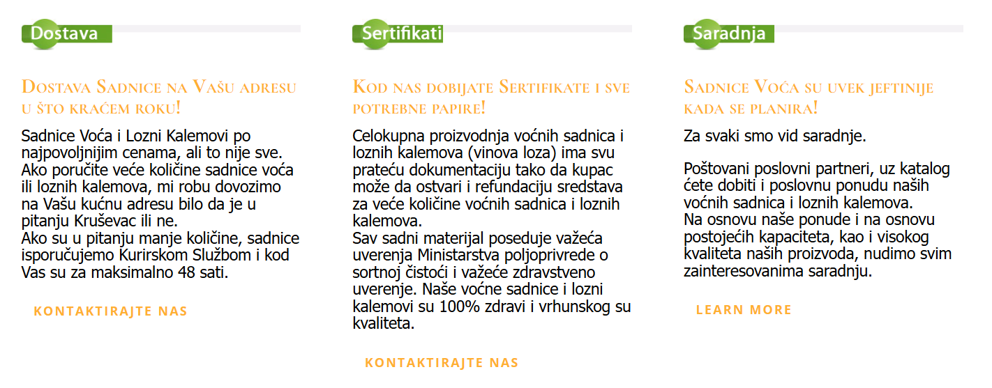 prodaja sadnica voća