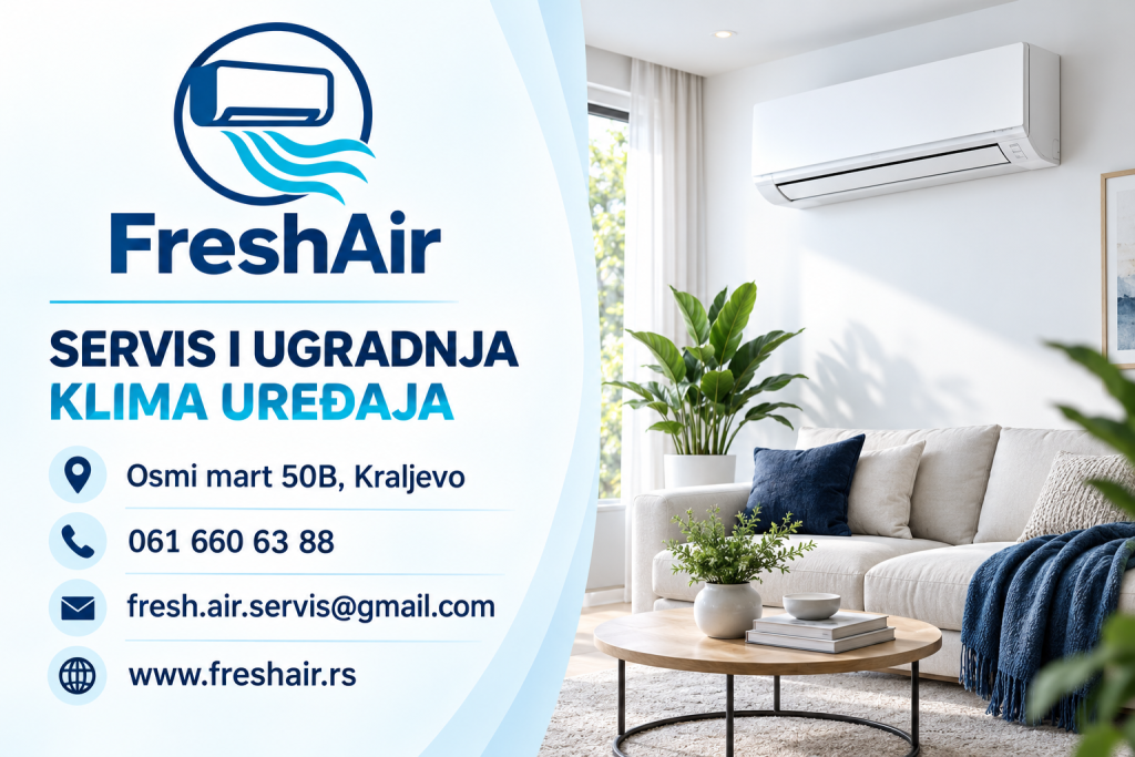 Fresh Air – servis i ugradnja klima uređaja u Kraljevu
