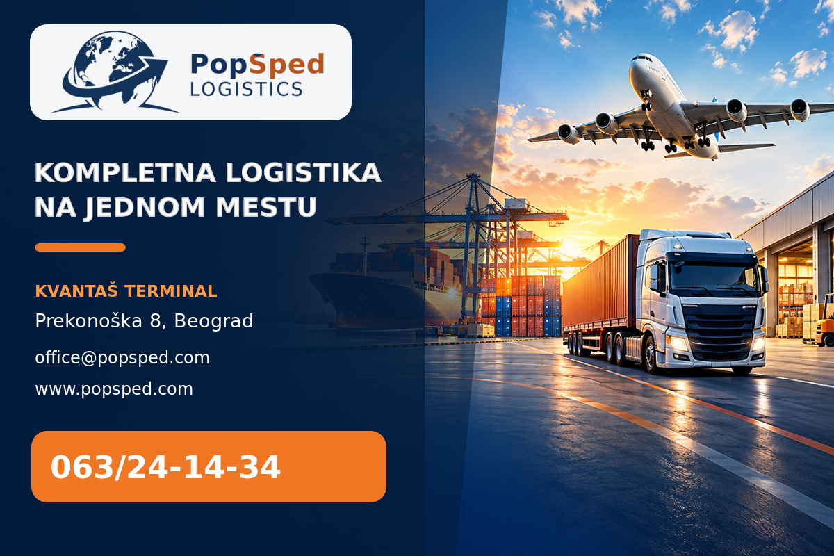  Kamion, avion i luka uz kontakt podatke kompanije PopŠped Logistics u Beogradu
