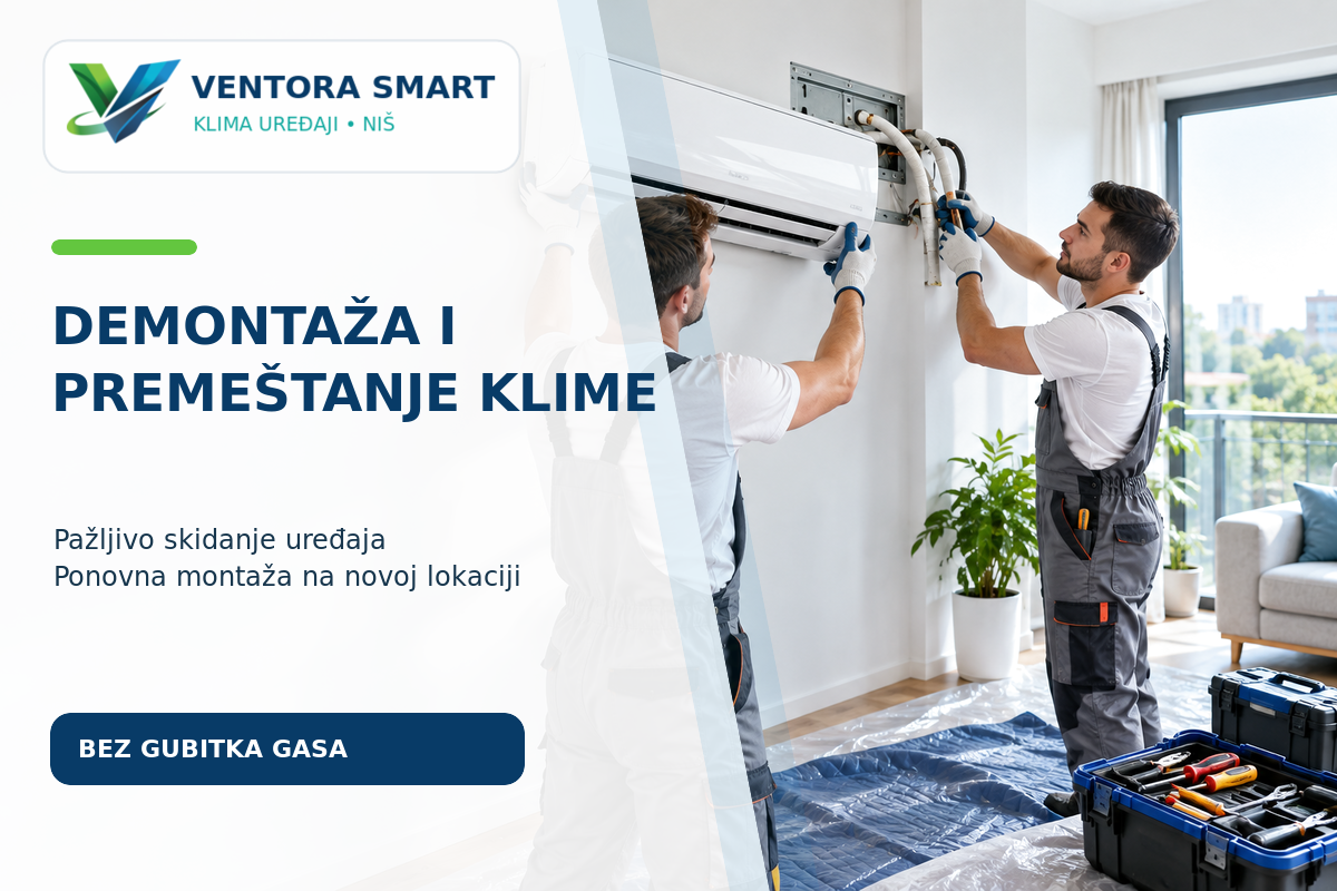 Demontaža i premeštanje zidnog klima uređaja – Ventora Smart